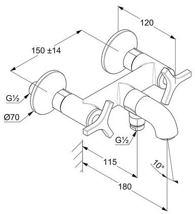 Смеситель для ванны и душа Kludi Nova Fonte Deco хром 205400539